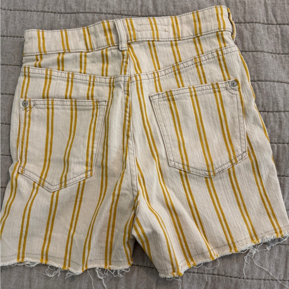 Anthropologie Pilcro Yellow and Cream Striped Shorts - Picture 3 of 3